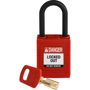Kłódka Brady SafeKey nylonowa szekla 38mm czerwony, 1szt. (150342) KD 