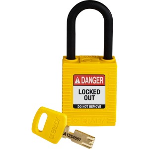 Kłódka Brady SafeKey nylonowa szekla 38mm żółty, 1szt. (150232) KD 