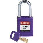 Kłódka Brady SafeKey stalowa szekla 38mm fioletowy, 1szt. (150250) różne klucze 