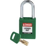 Kłódka Brady SafeKey stalowa szekla 38mm zielony, 1szt. (150368) różne klucze