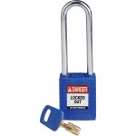 Kłódka Brady SafeKey stalowa szekla 76mm niebieski, 1szt. (150249) różne klucze 
