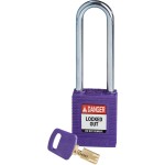 Kłódka Brady SafeKey stalowa szekla 76mm fioletowy, 1szt. (150233) różne klucze 
