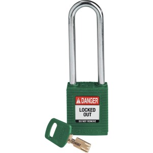 Kłódka Brady SafeKey stalowa szekla 76mm zielony, 1szt. (150319) różne klucze 