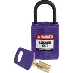Kłódka SafeKey Nylon Compact Brady, szekla polimerowa 25,40mm fioletowy, 1szt. (150186)  różne klucze