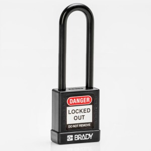Kłódka zabezpieczająca Brady 75mm, czarny, 6szt. (834475)